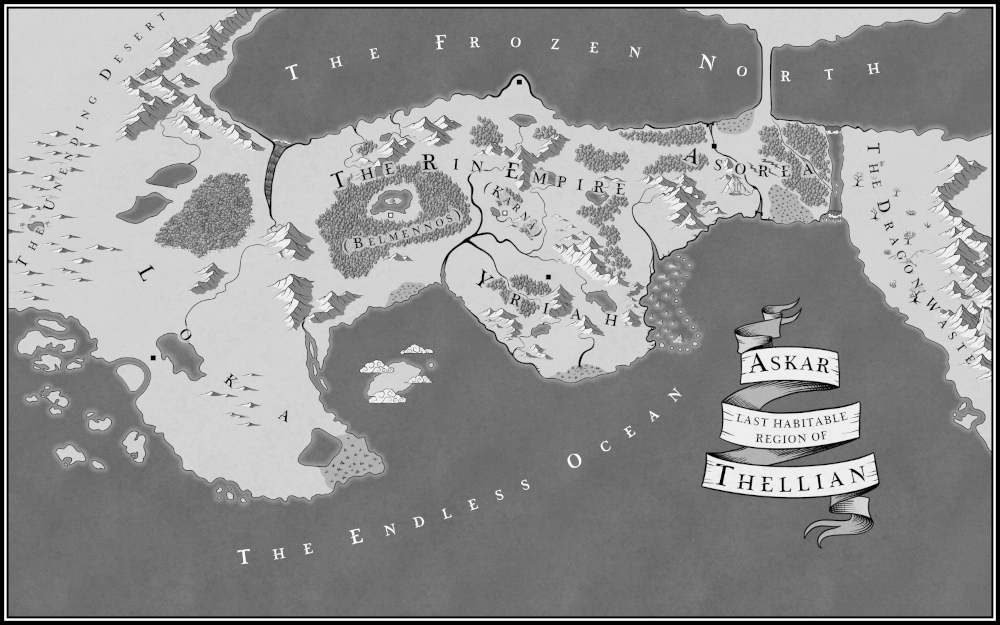 A fantasy map. Description follows.