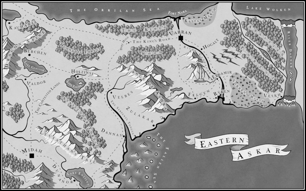 A fantasy map. Description follows.
